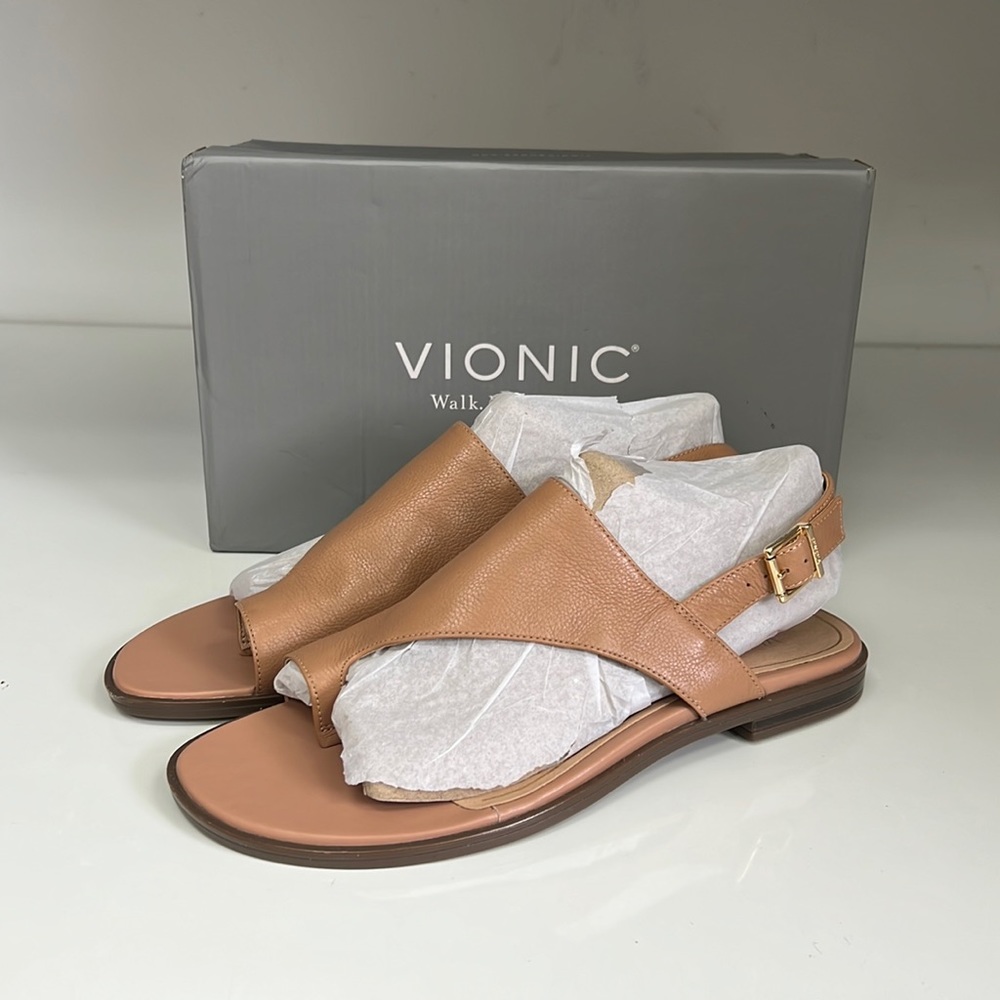 Vionic Tan Leather Sandals